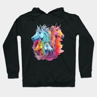 Four Horses colorful Hoodie